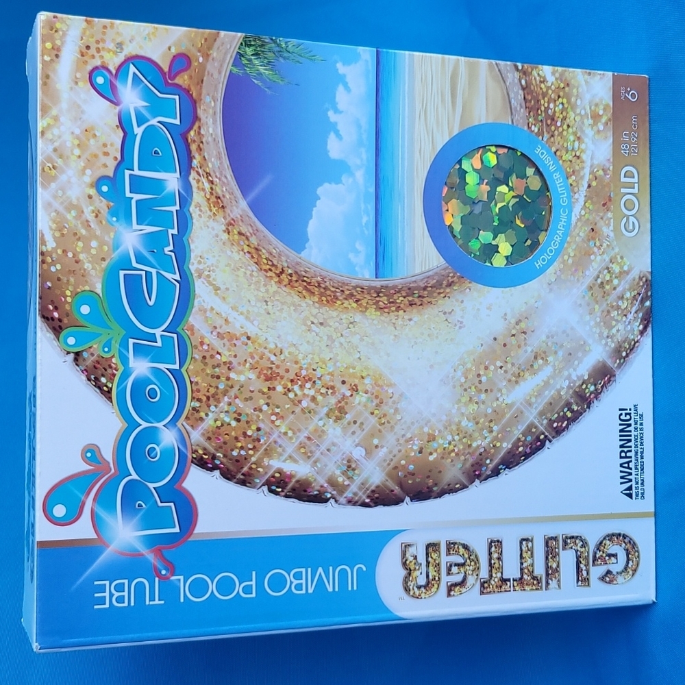 Poolcandy Jumbo Pool Tube, 48", Gold Glitter